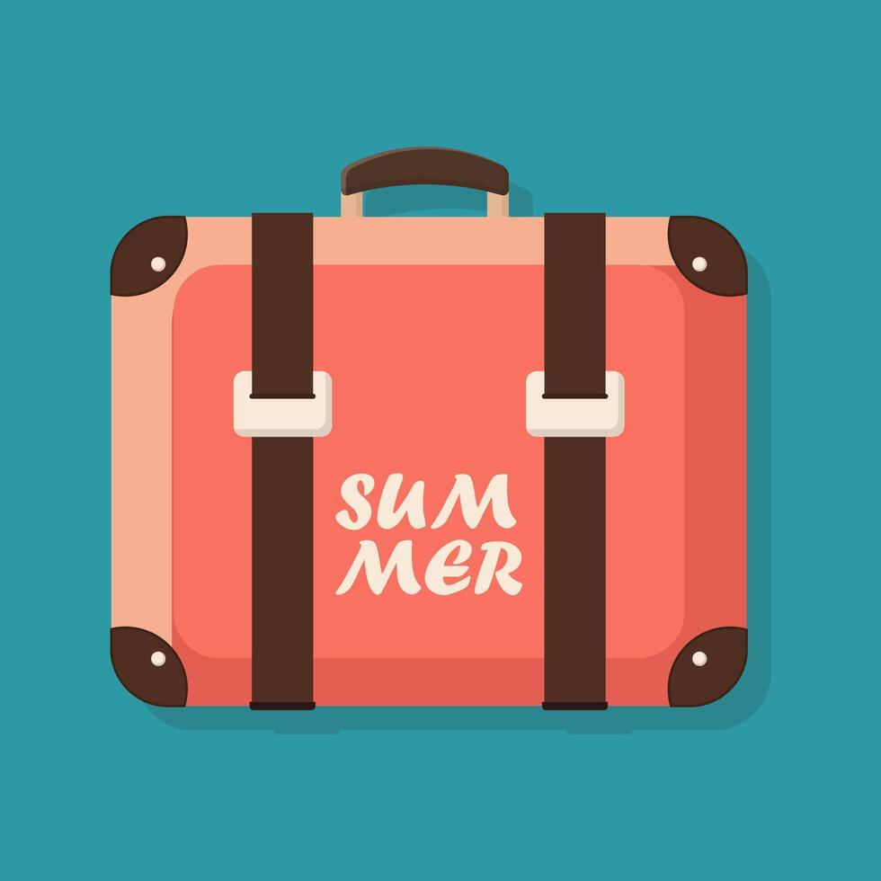 a suitcase with the word summer on it vector