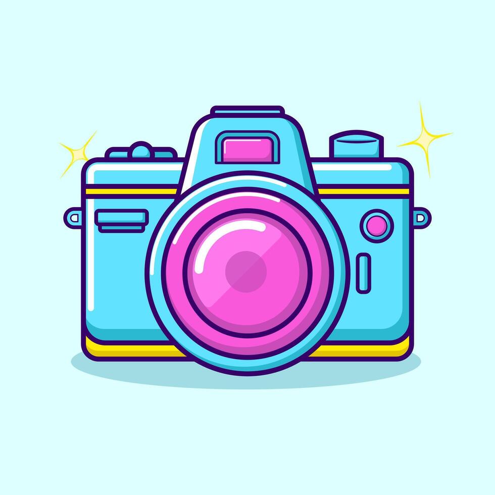 Digital Camera Icon Illustration. Camera Icon Concept White Isolated. Flat Cartoon Style vector