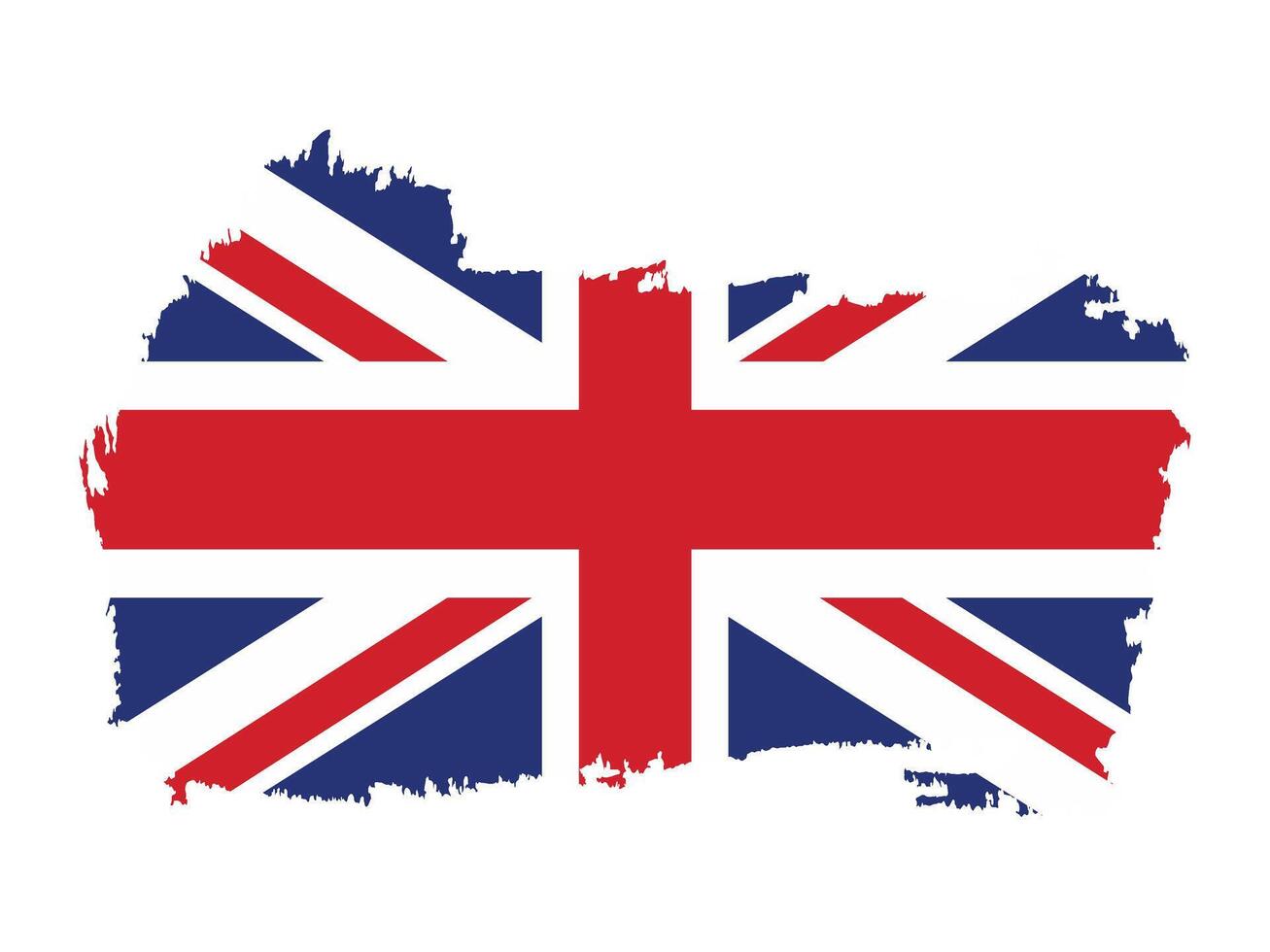 UK Union Jack flag in a creative brush stroke design symbolizing unity and heritage. vector