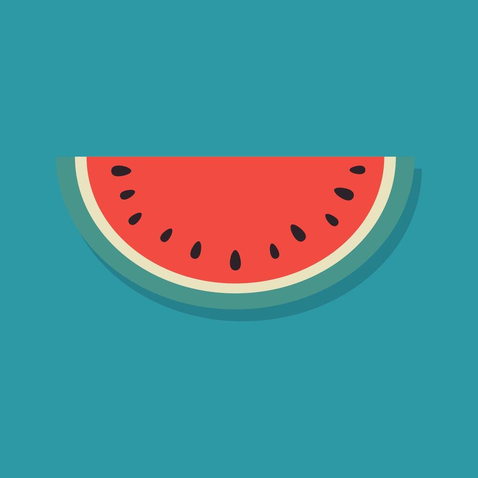 slice of watermelon on a blue background vector