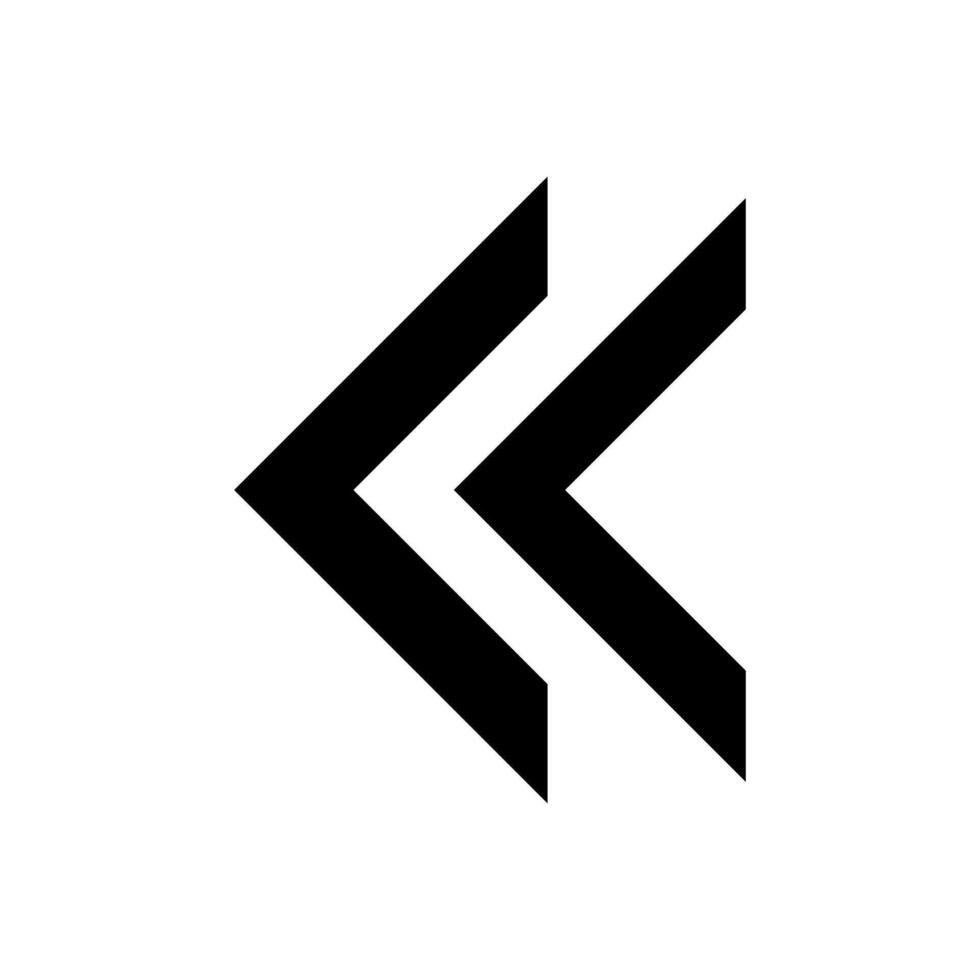 Double arrow icon symbol, left and right directional arrows, navigation or action, movement and progress icon vector