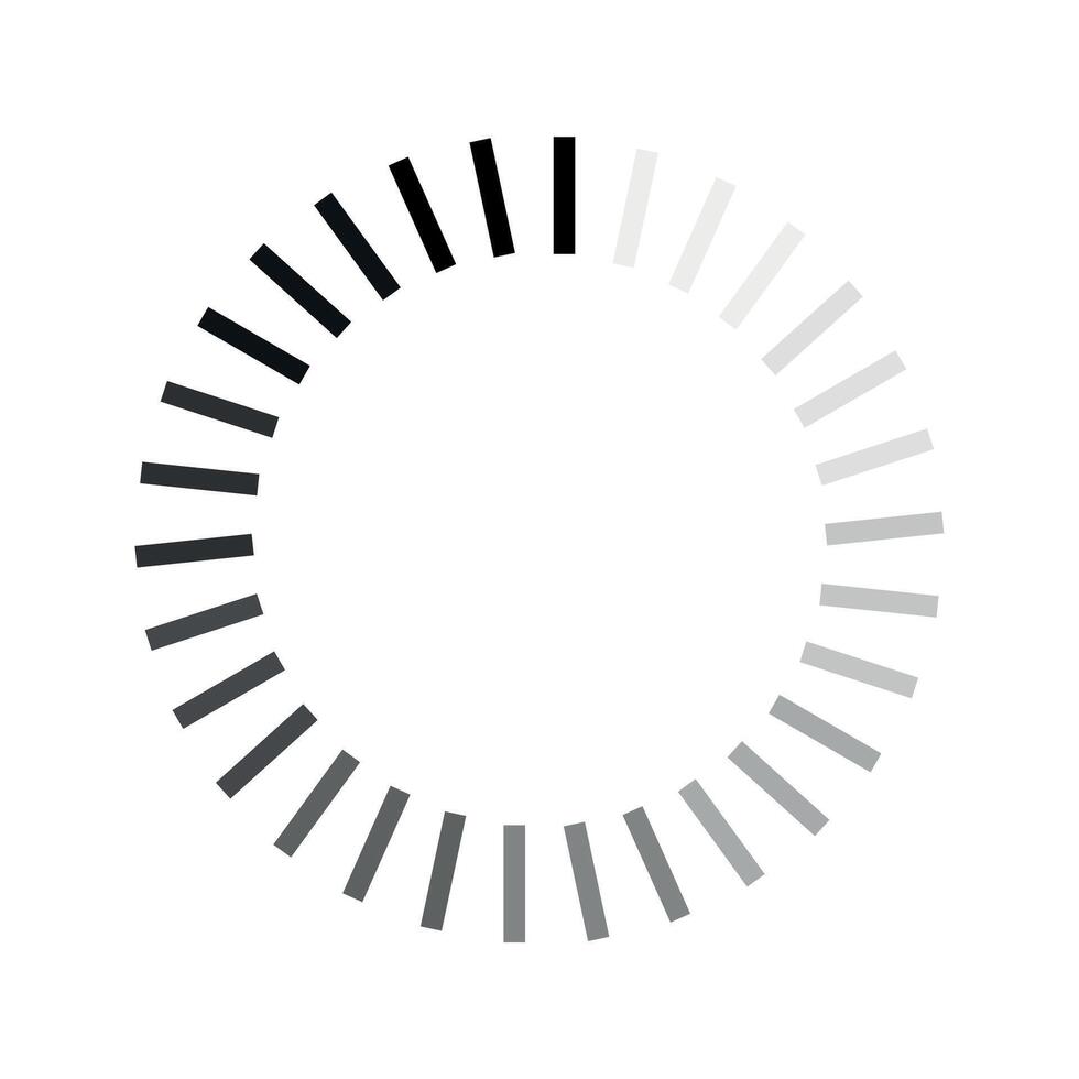 Loading icon in black and white circle with gradient effect, modern web design, abstract minimalistic UI element, smooth animation icon vector