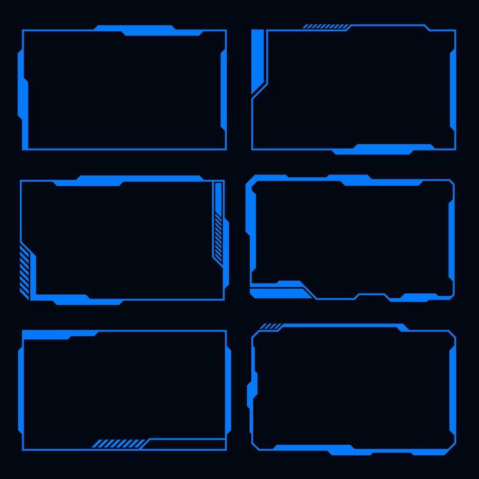 Hi tech frame cyberpunk style design element Technology HUD sci-fi design vector