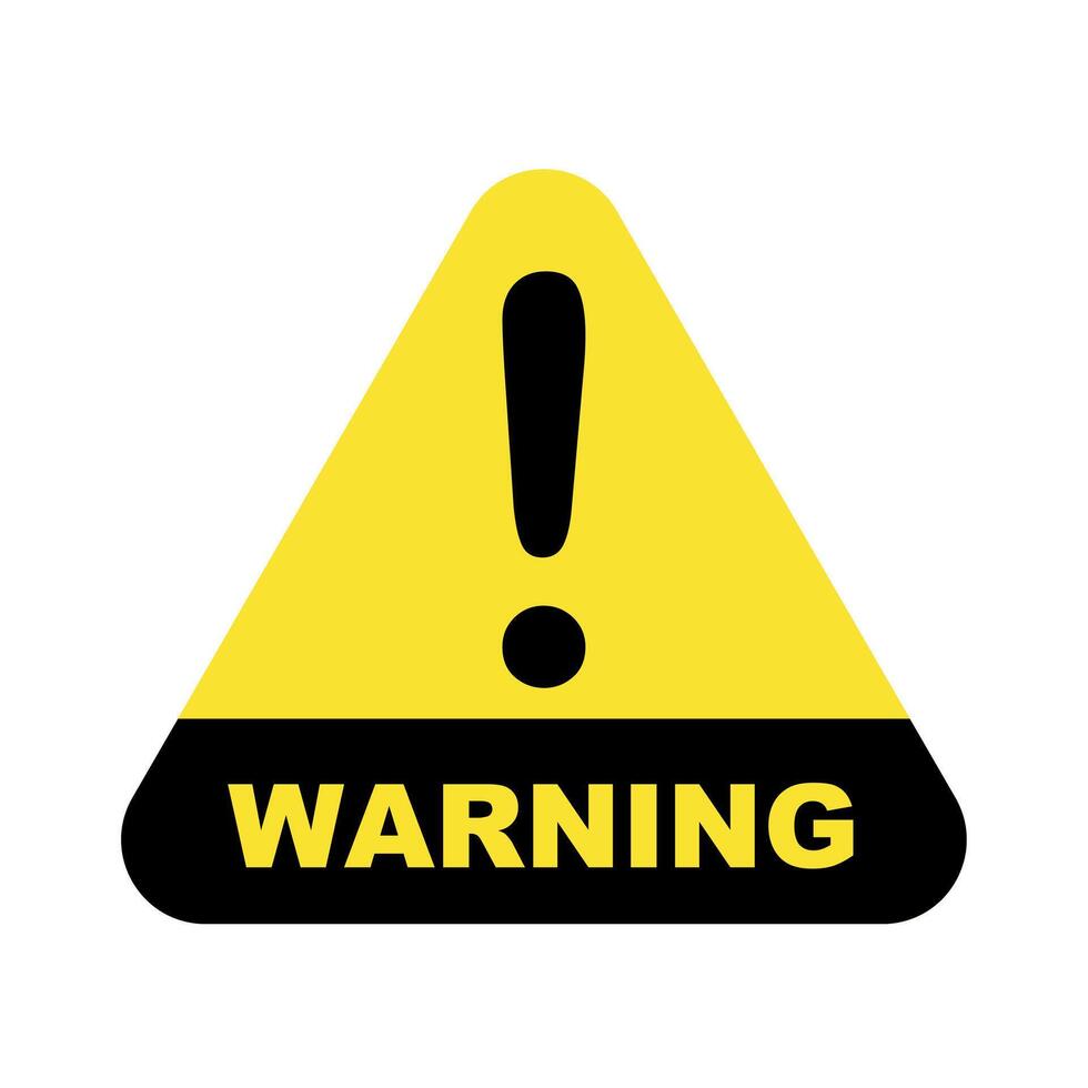 yellow warning alert with exclamation mark, caution signs in a triangle warning icon symbol vector