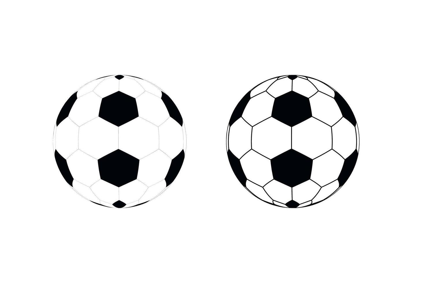 Football ball icon with hexagonal pattern, black and white soccer ball design, sport and game symbol icon vector