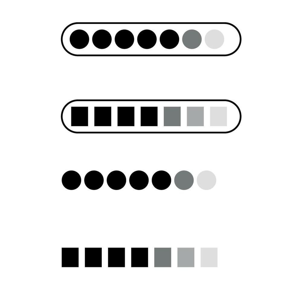 Loading bar icon with progress, symbol of installation process, visual representation of progress bar, animation for uploading, or loading icon vector