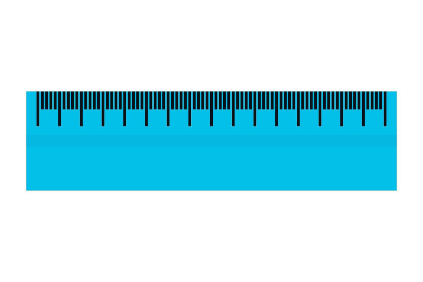 Ruler scale icon, measuring tool with blue background, illustration of a measurement scale for precision, length, or dimension icon vector