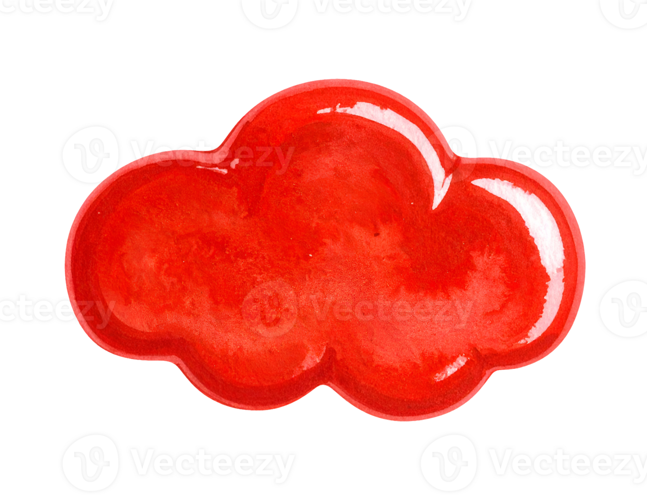ketchup splash shaped like cartoon cloud in watercolor style on isolated background for creative food design and fun graphic elements png