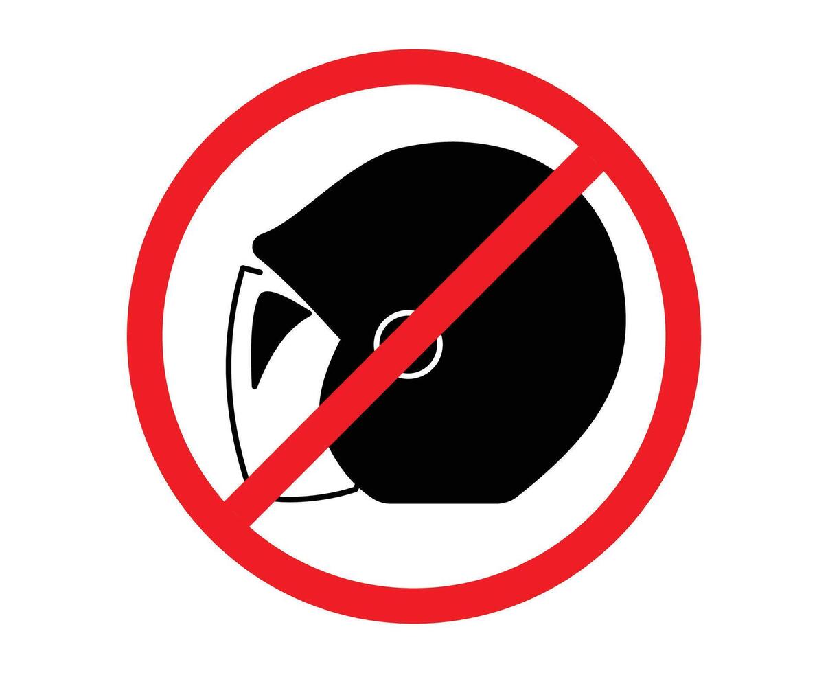 no helmet sign in red circle or areas where use helmets are prohibited. no helmet allowed. no helmet. no helmet area vector