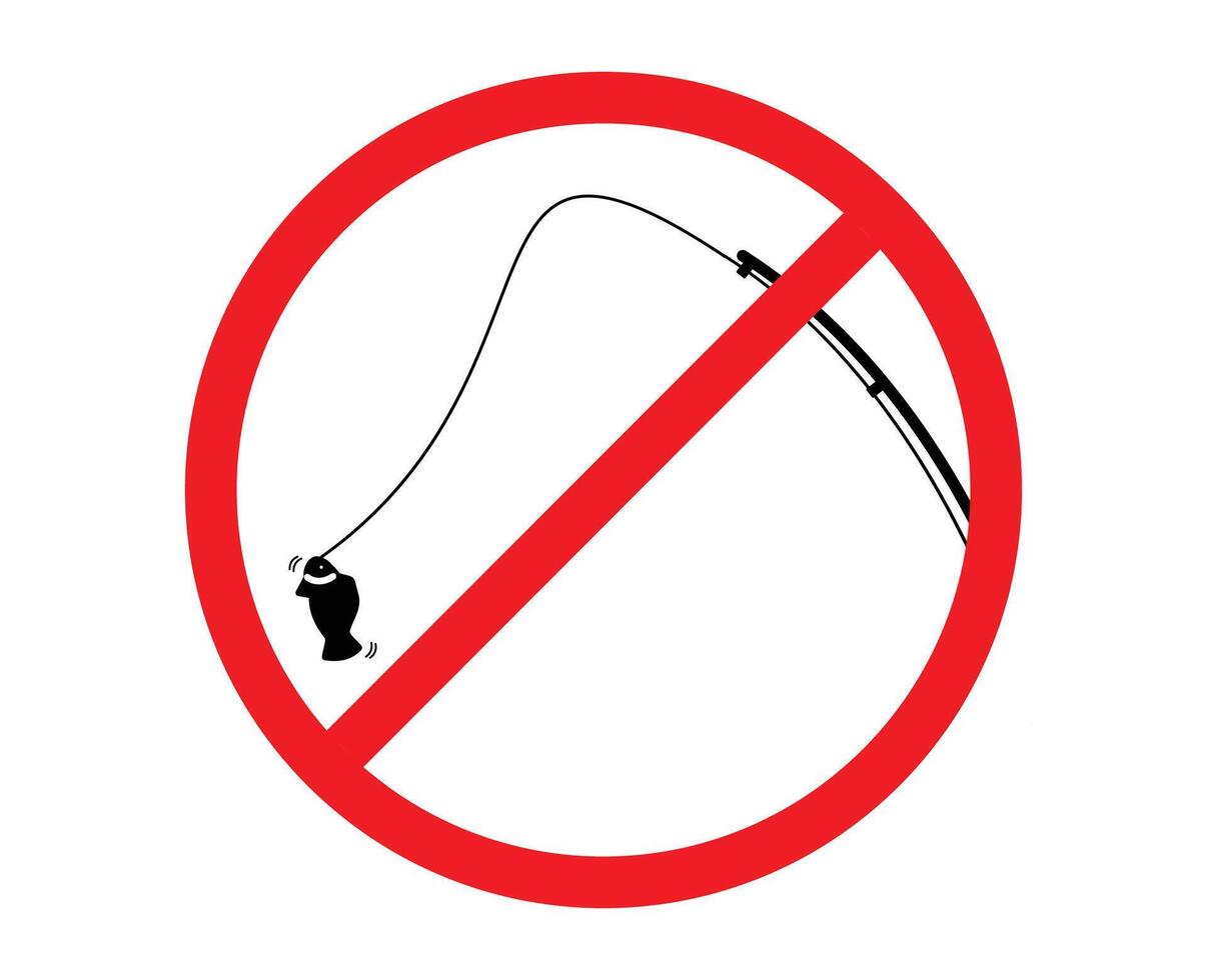 Fishing prohibited sign. no fishing allowed. no fishing sign, no fishing area vector