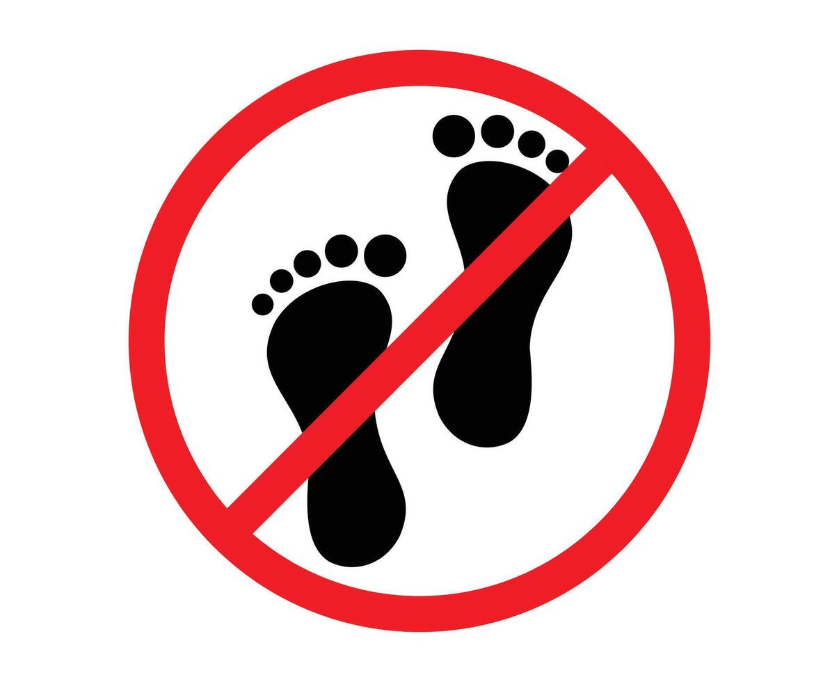 A sign that says please do not step. walk print. footprint sign. no footprints. keep off. do not step vector