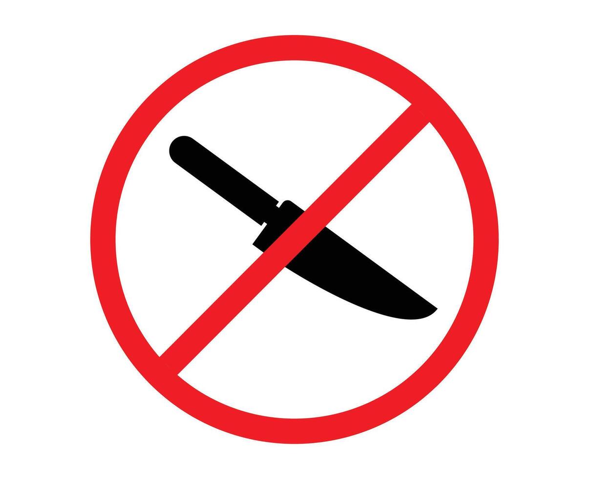 forbidden to carry knifes. no knife allowed. no knife. no knife zone vector