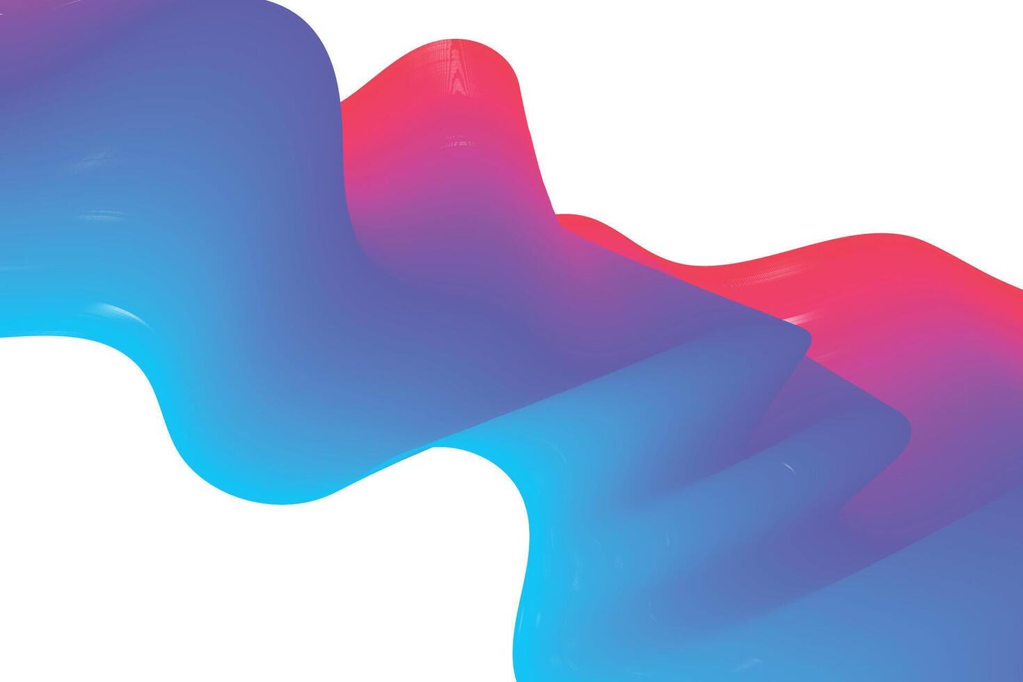 Abstract background with a smooth iridescent gradient flowing over a clean white backdrop in vivid blue and pink hues vector