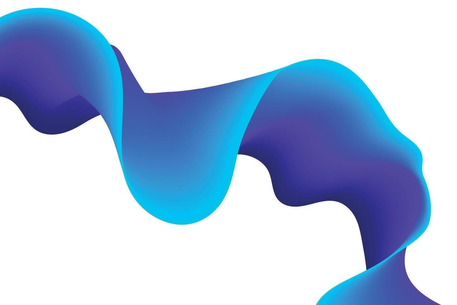 Abstract flowing gradient with soft curves in iridescent tones of blue on a white background vector