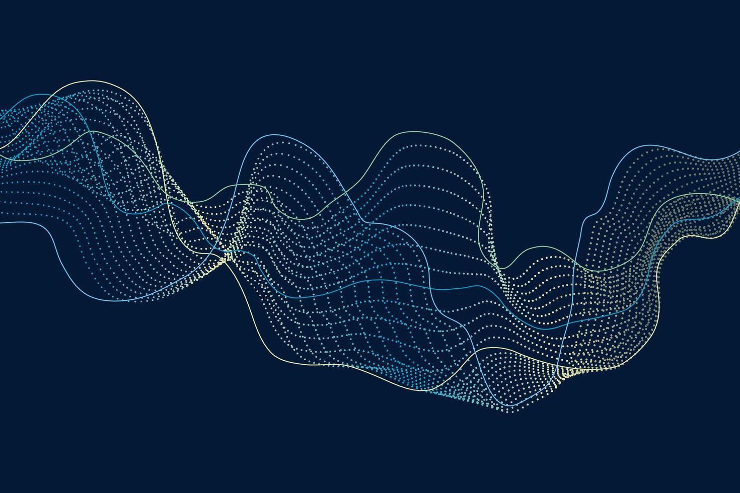 Colorful background showing smooth motion of dotted and lined curves vector