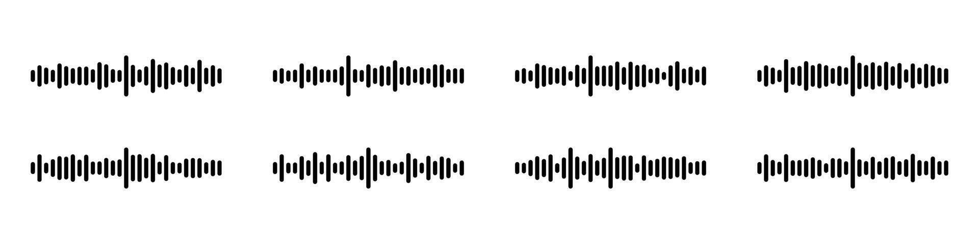 Podcast sound waves set. Waveform pattern for music player, podcast,voise message, music app. Audio wave icon. Equalizer template. vector