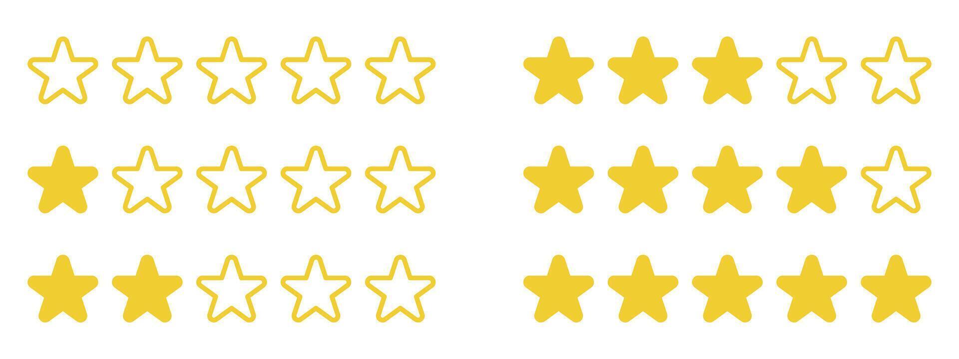 Set rating stars icon badges.Feedback. Level of satisfaction rating. 5 star rating icon. illustration. vector