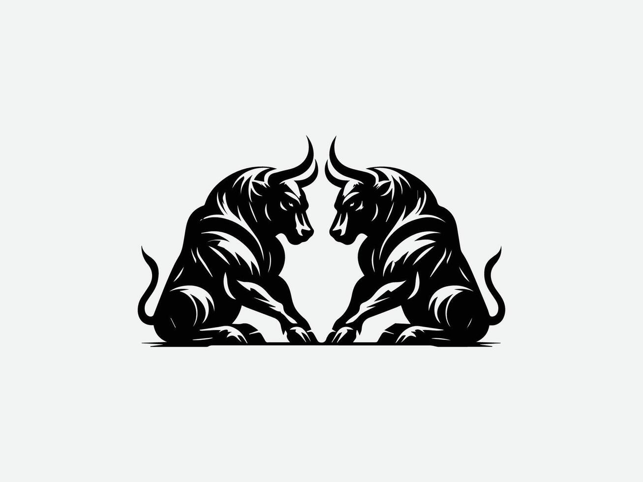 Angry Bulls Clipart Artwork vector
