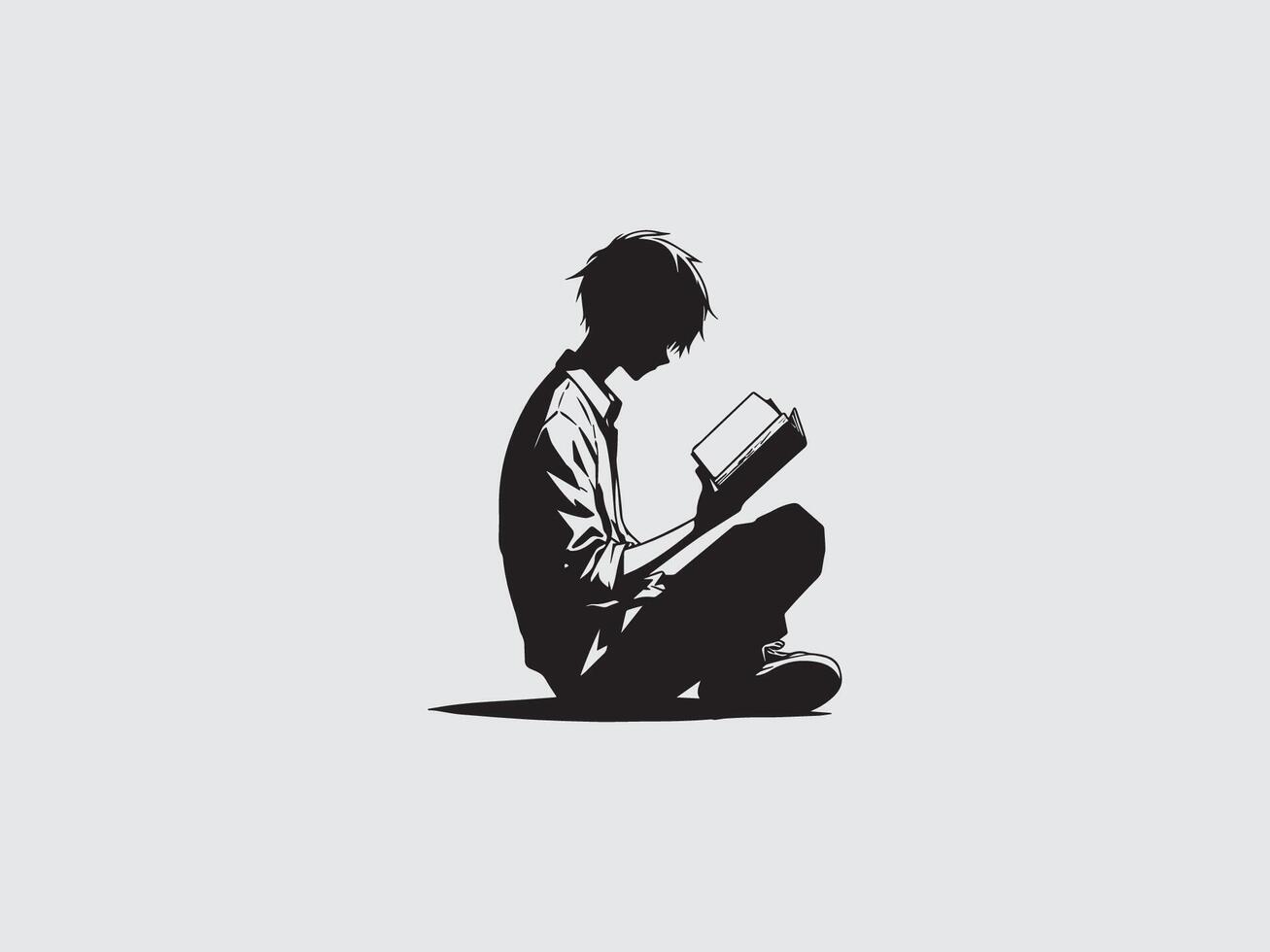 Boy Reading Book Clipart vector