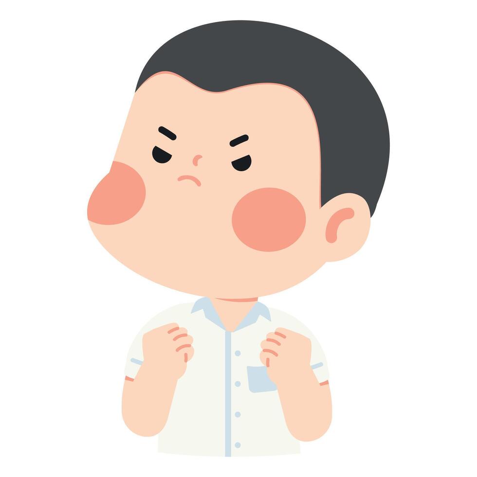 Illustration of an Angry Cartoon Boy vector