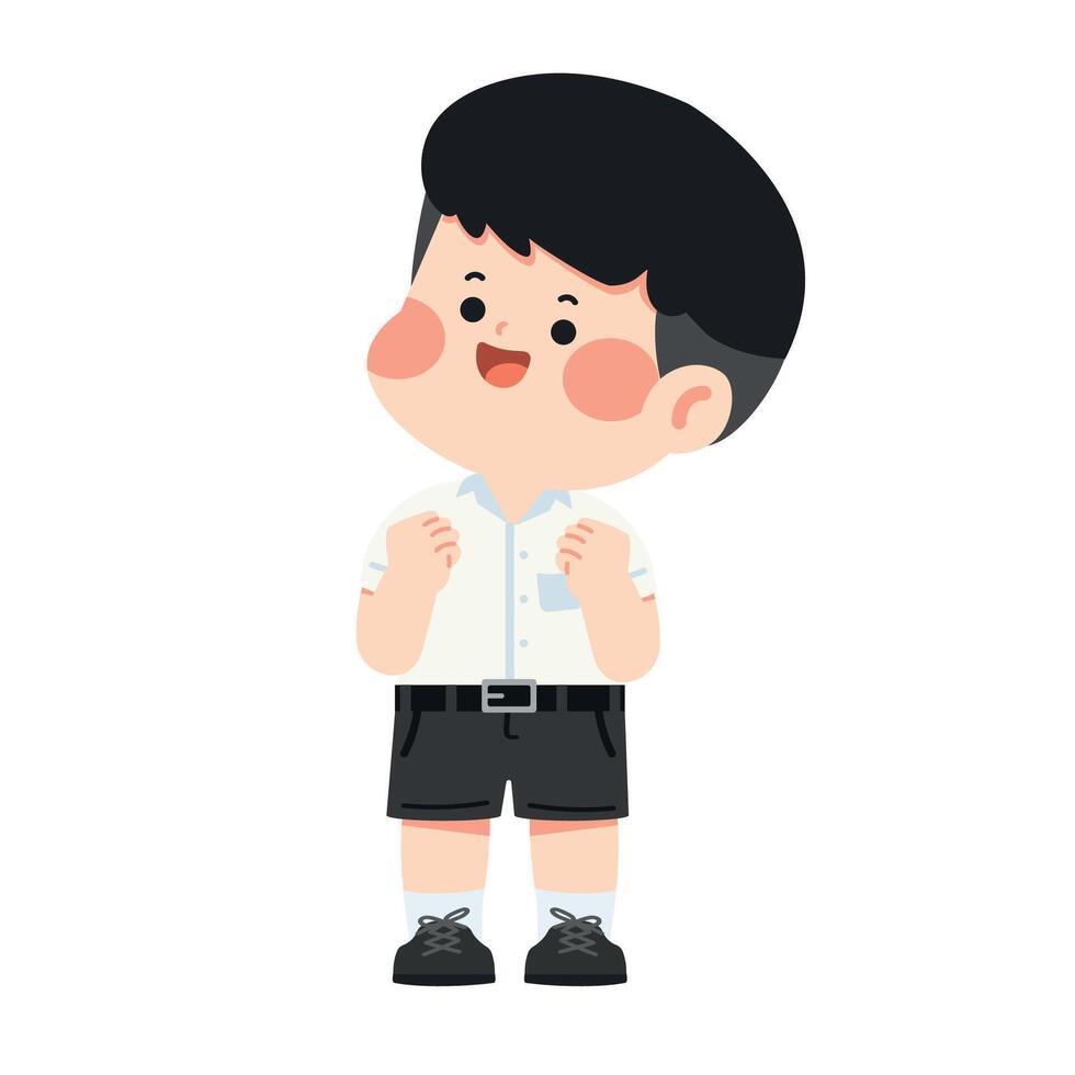 Illustration of a Cheerful Student Boy vector