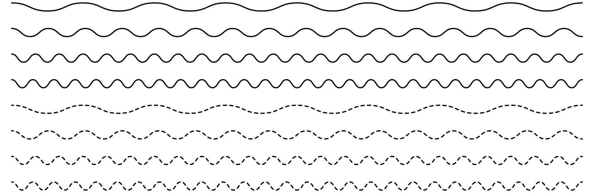 Wave line patterns showcase dynamic design elements for versatile graphic applications and artistic illustrations on white. vector