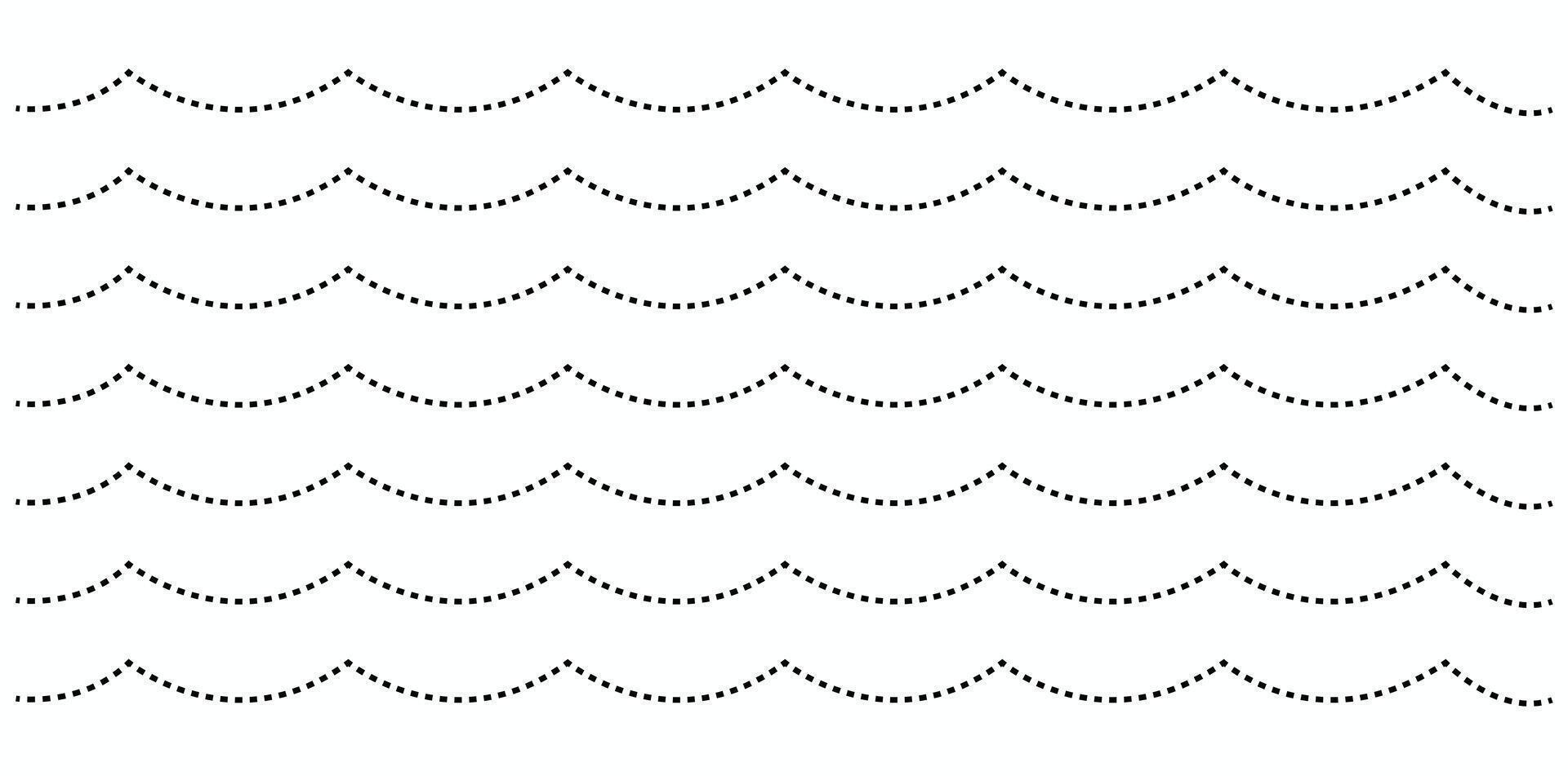 Dotted wave patterns create a flowing and rhythmic design perfect for backgrounds or decorative elements, a sea-inspired concept. vector