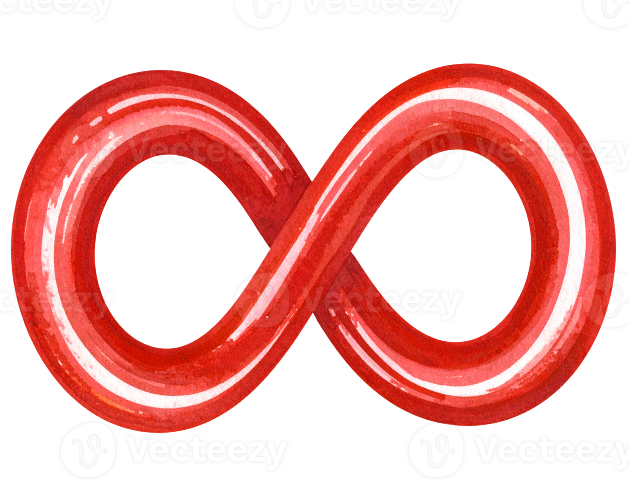 ketchup in infinity loop shape red watercolor sauce swirl isolated on transparent background png