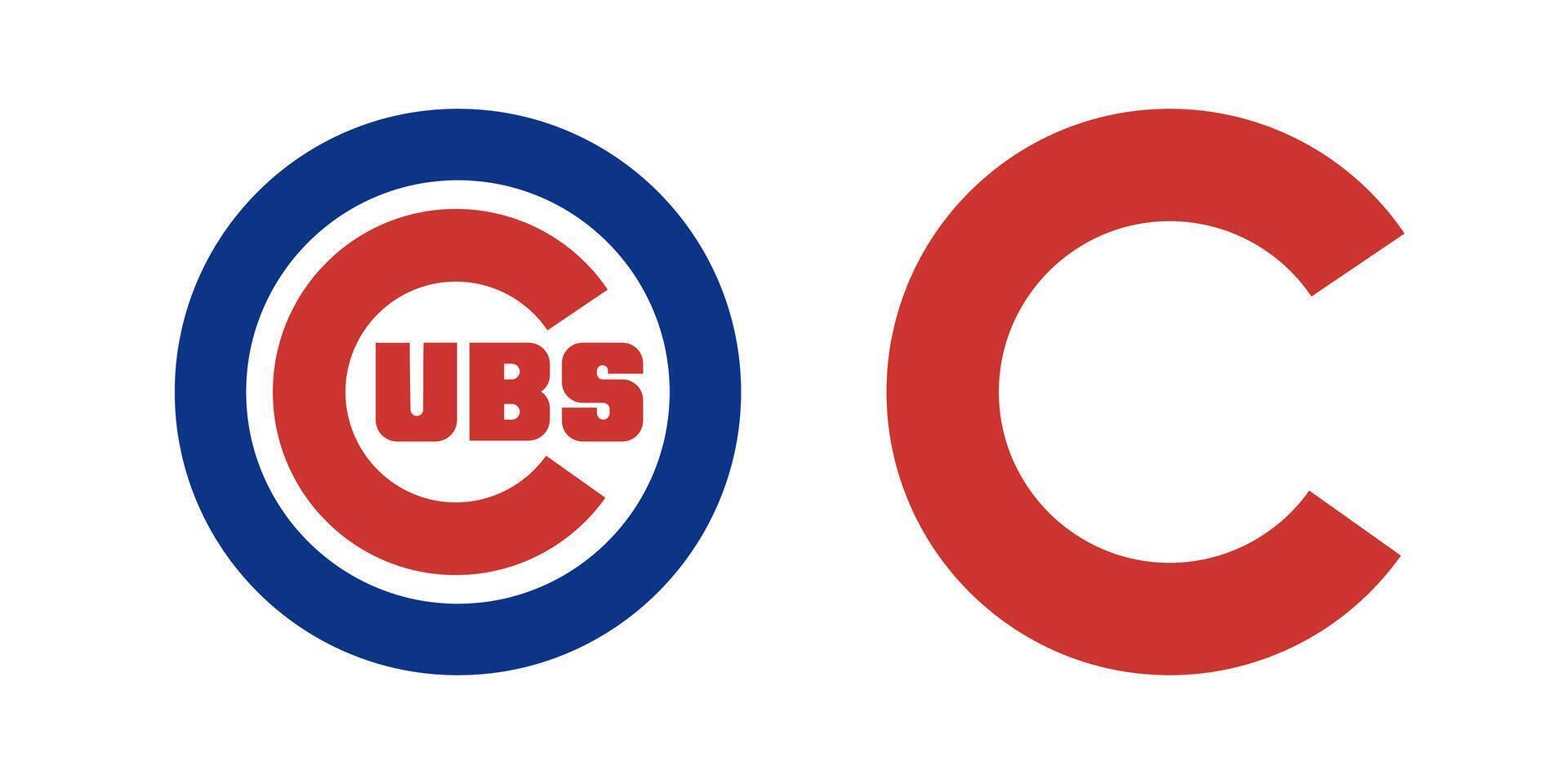 Chicago Cubs MLB club team logo icons vector