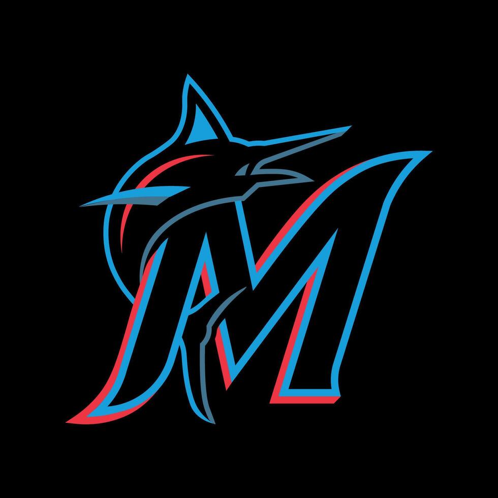Miami Marlins mlb team logo vector