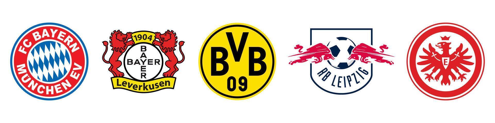 Bundesliga top teams logo icon set vector