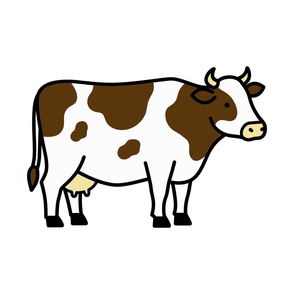 Cartoon cow with brown spots vector