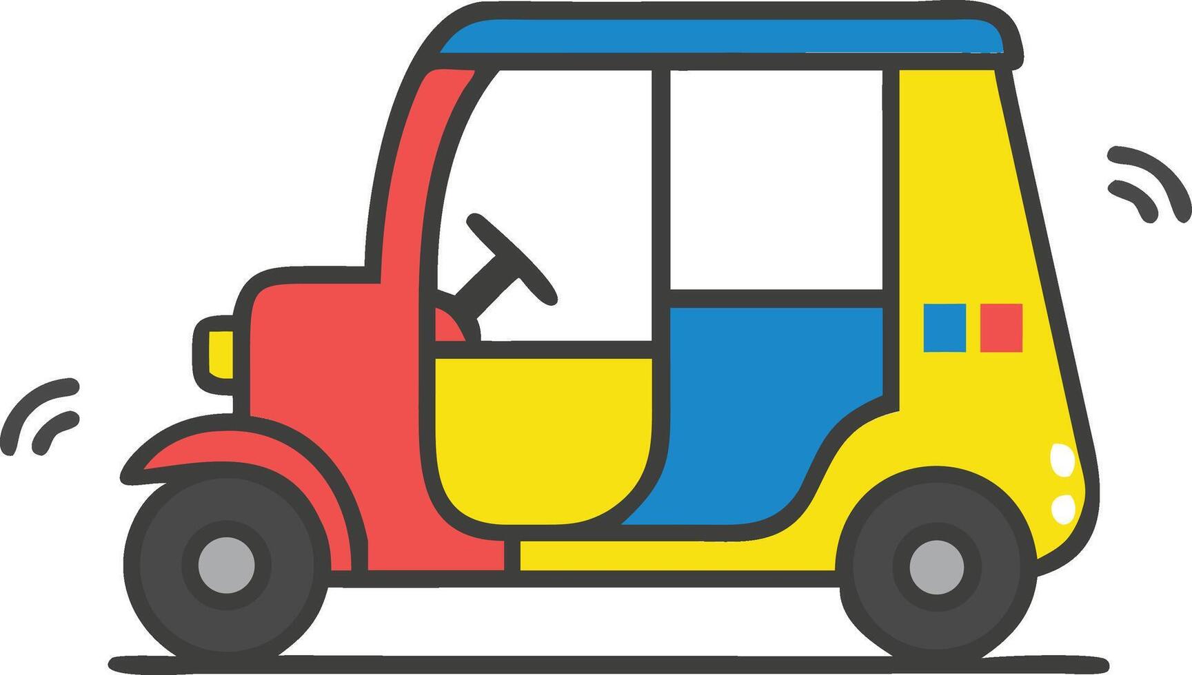 Cartoon Auto Rickshaw vector