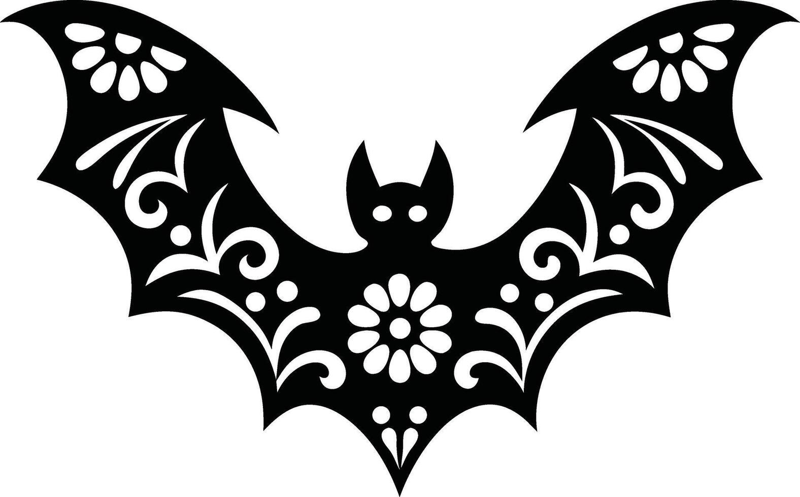 Floral Gothic Bat Design vector