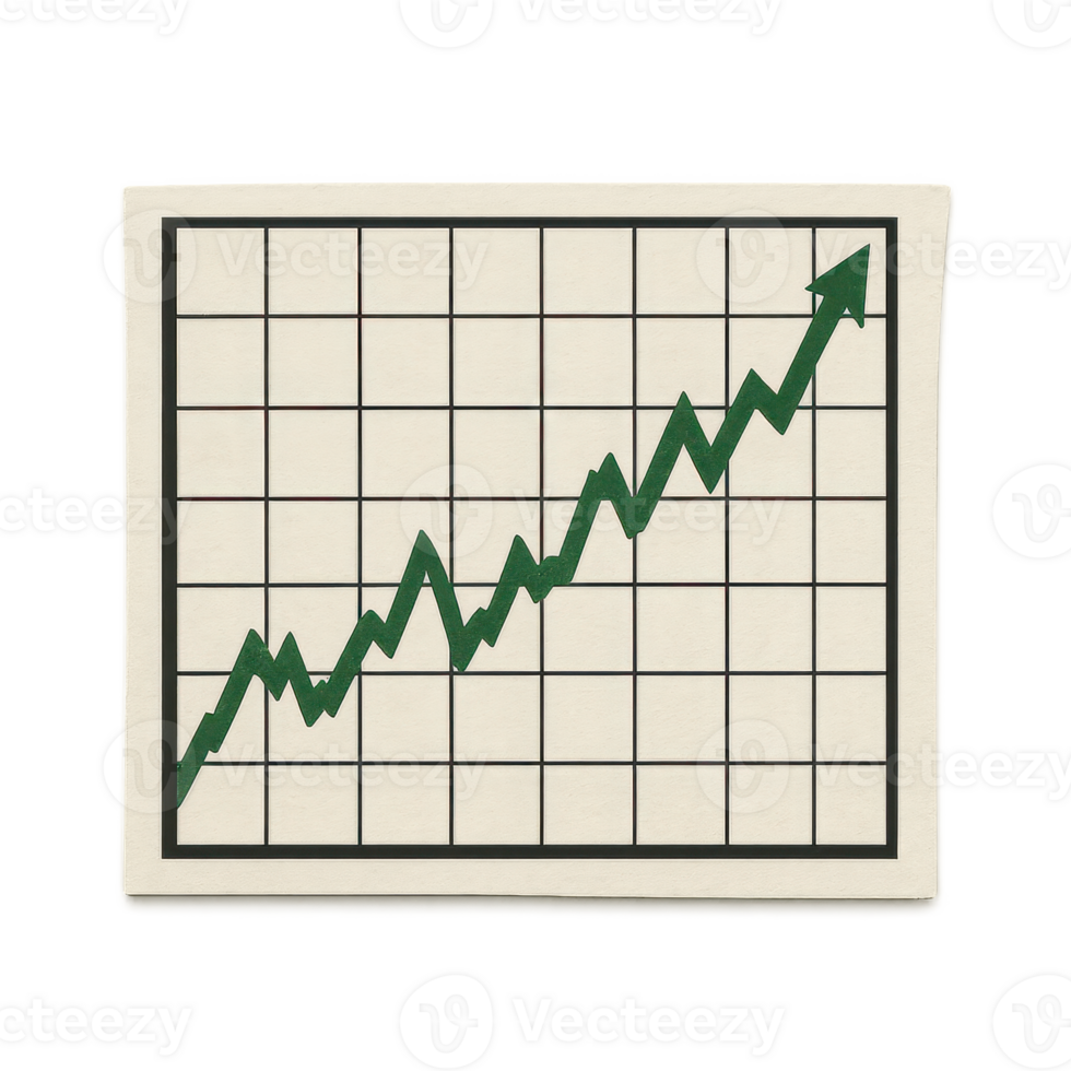 Simple Stock Graph with Upward Trend and Grid Background png