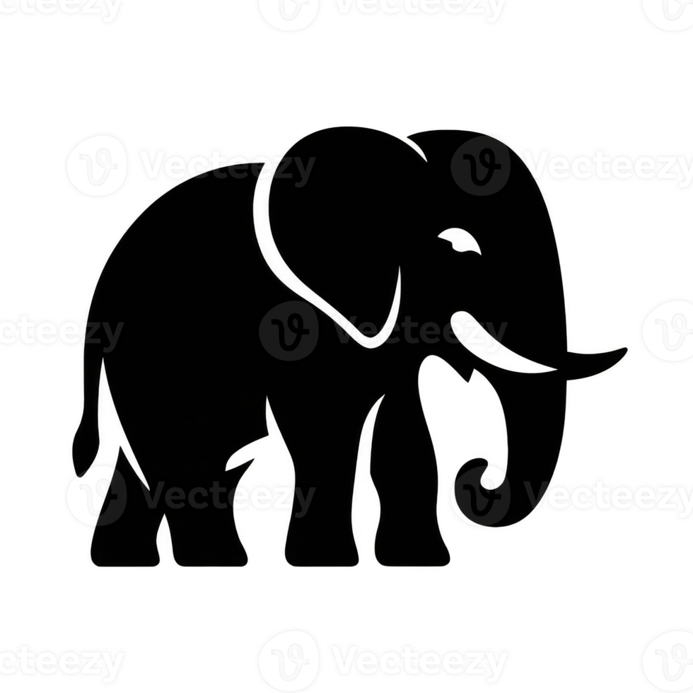 Simple Elephant Cutout Logo Design for Various Creative Uses png