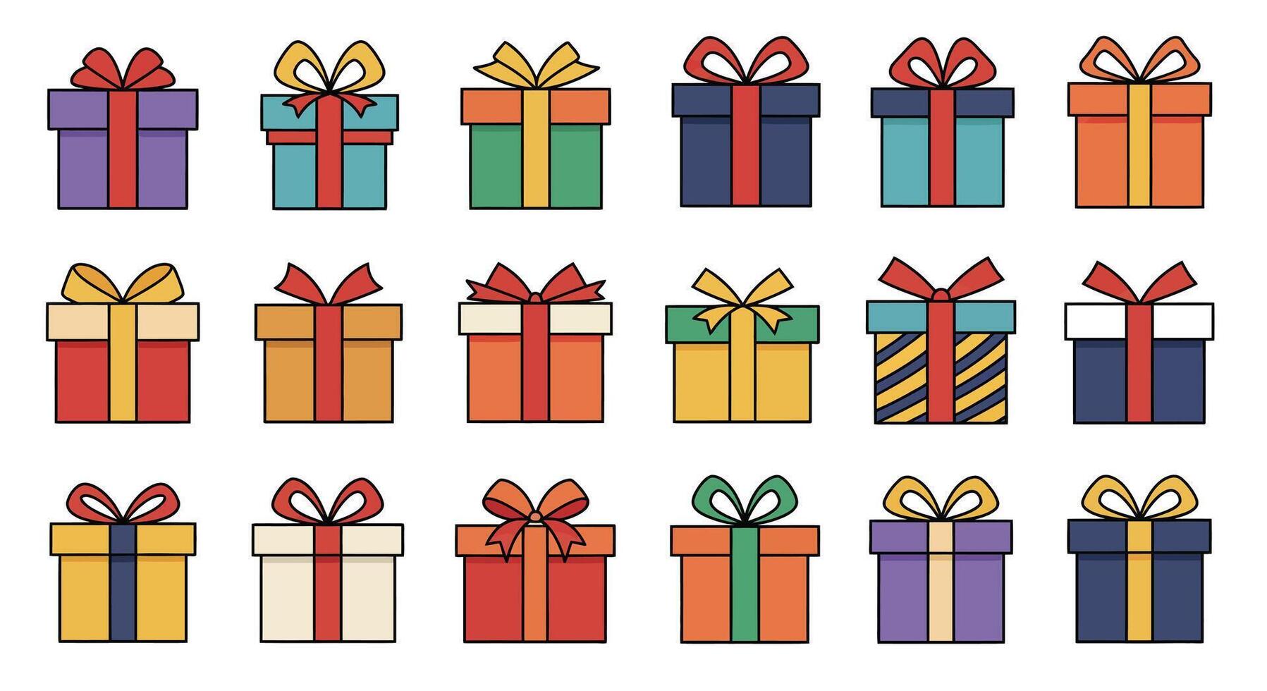 Colorful gift boxes with bows vector