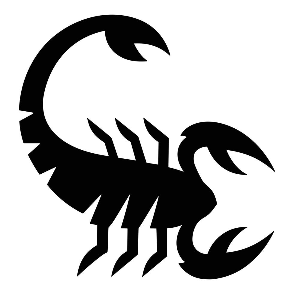 Scorpion Black Silhouette for Tattoo, Zodiac, and Tribal Design Elements vector