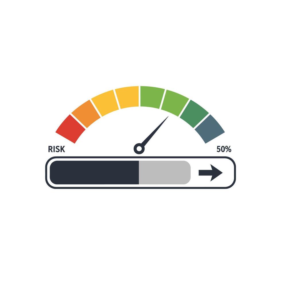 Horizontal Risk Gauge for Reports and Dashboards vector