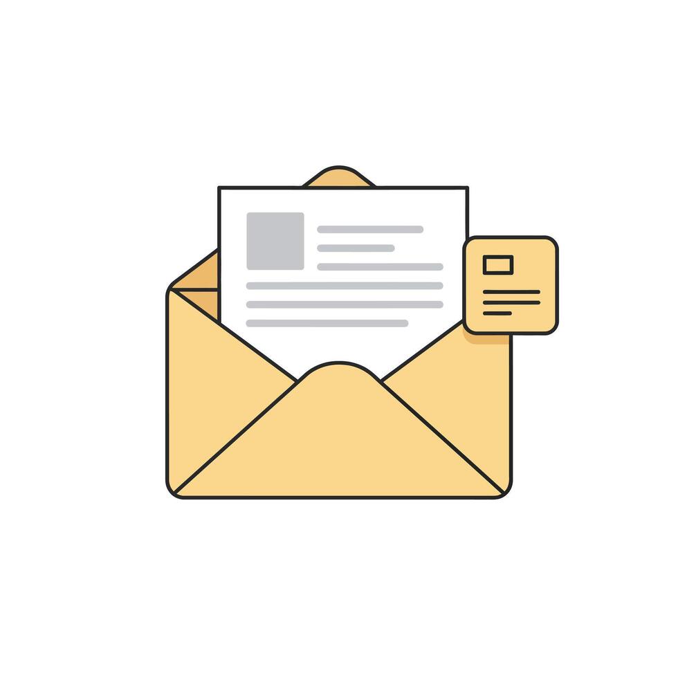 Flat Design of Messaging Envelope vector