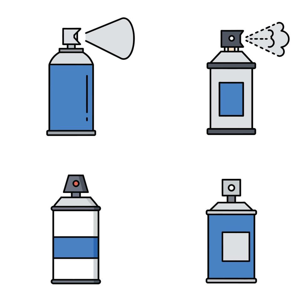 Spray Can Clipart Bundle with Varied Nozzles vector