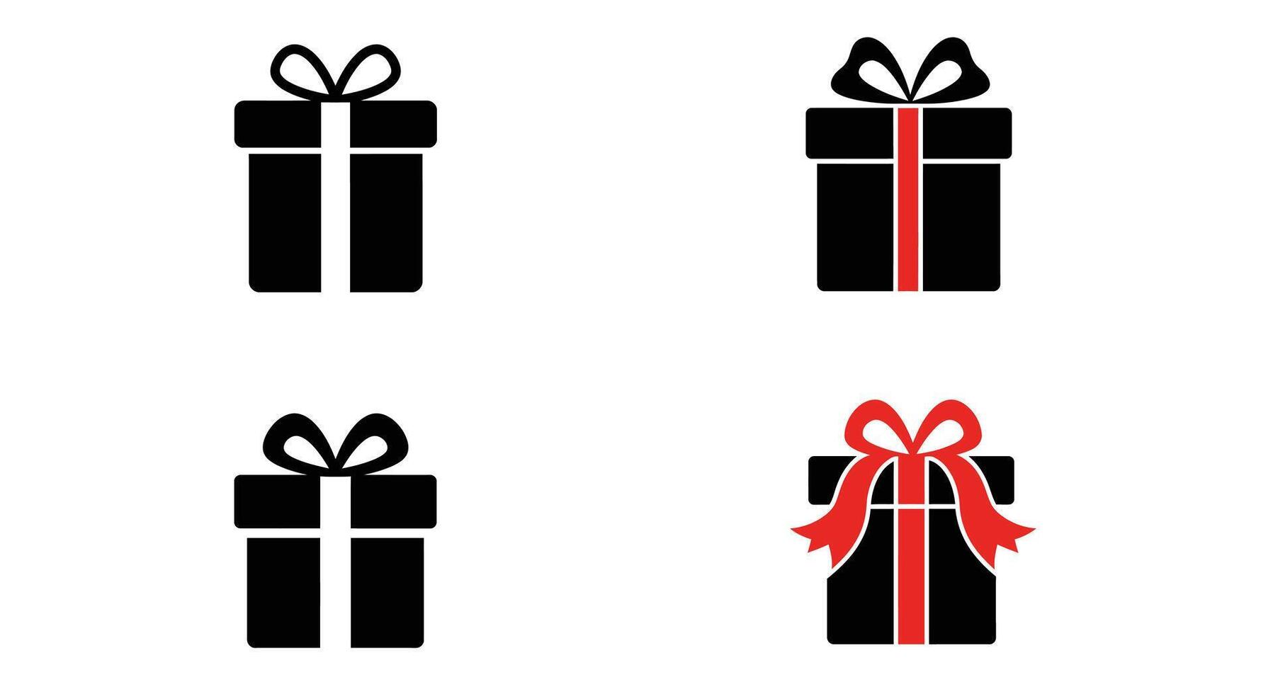 Elegant Gift Box Icon Collection with Ribbons vector