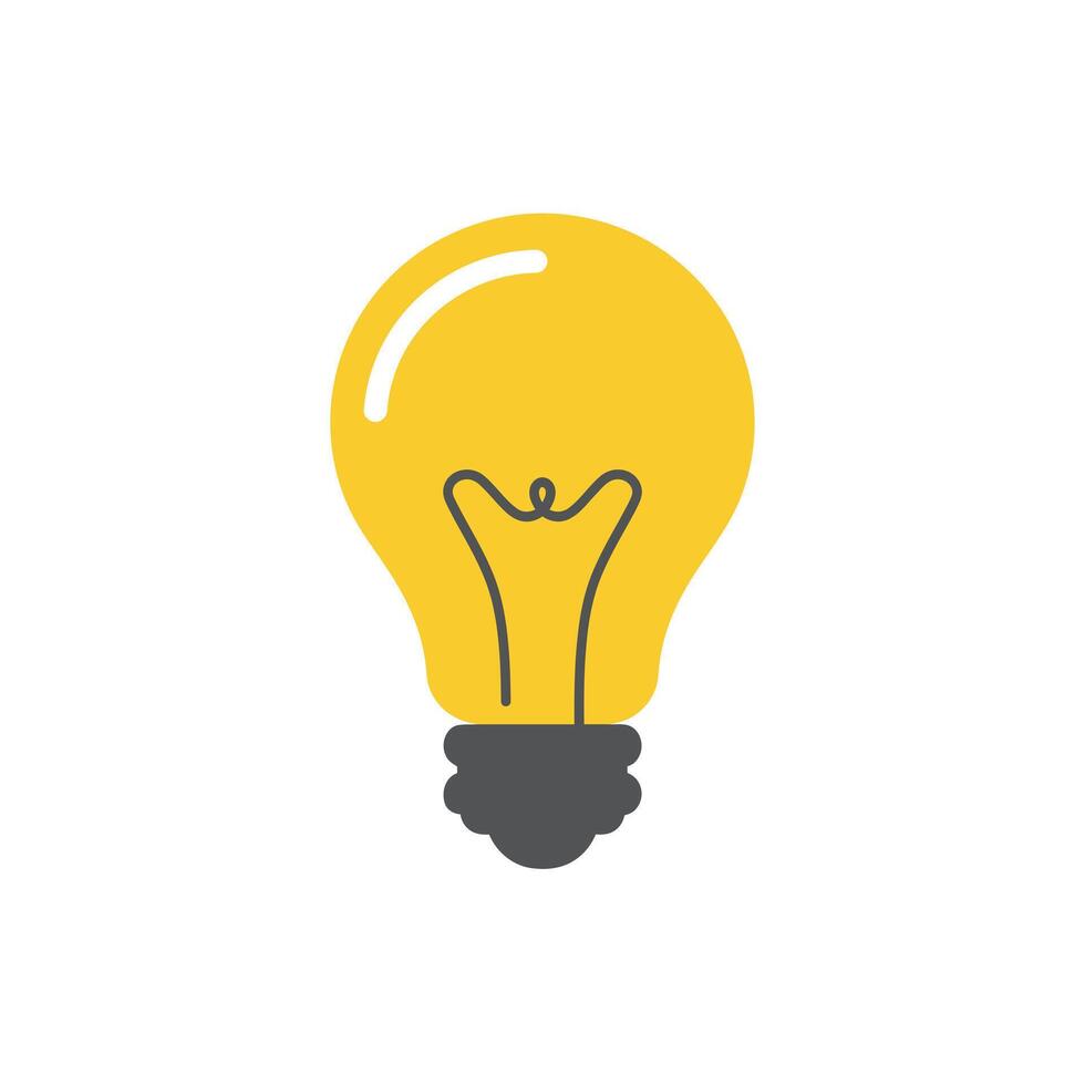 Yellow Glowing Bulb Icon Innovation Concept vector