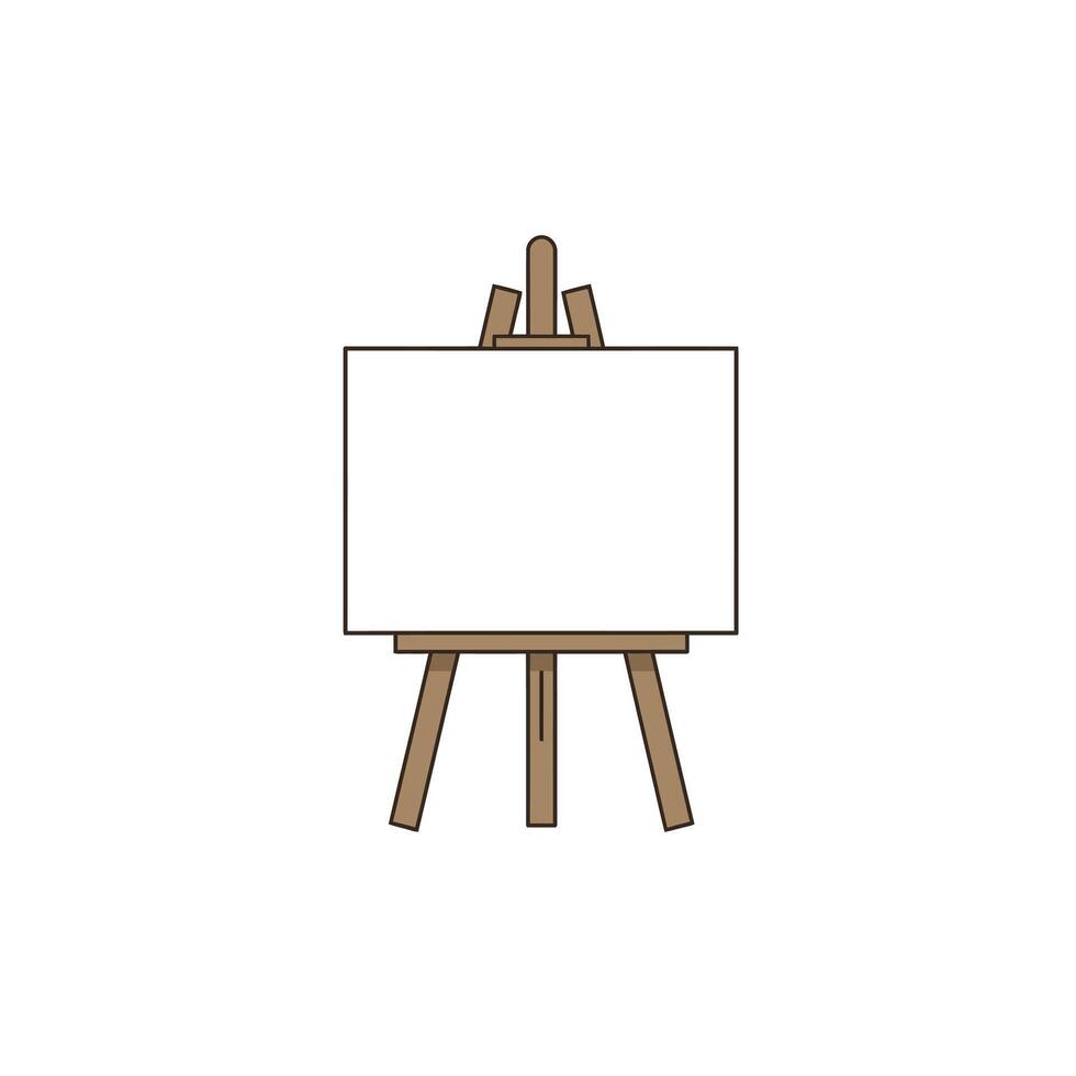 Artist Easel with Empty Canvas Illustration vector
