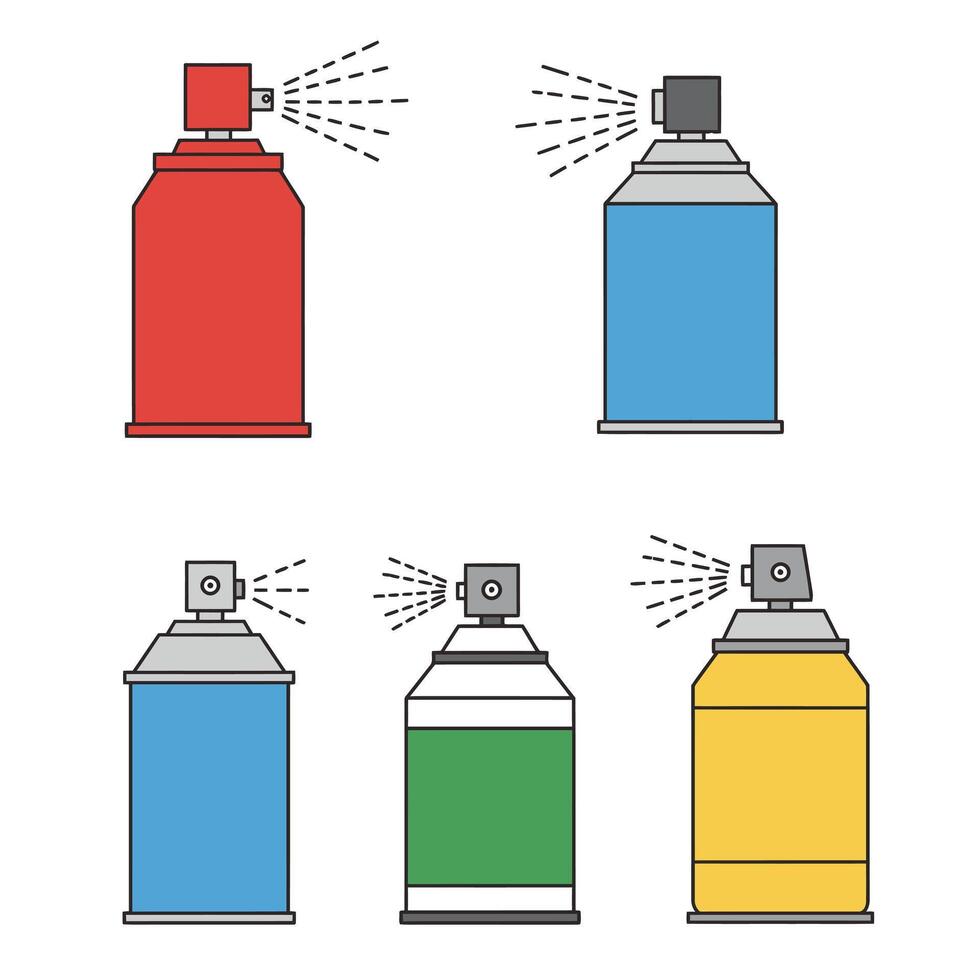 Illustrated Paint and Utility Spray Containers vector