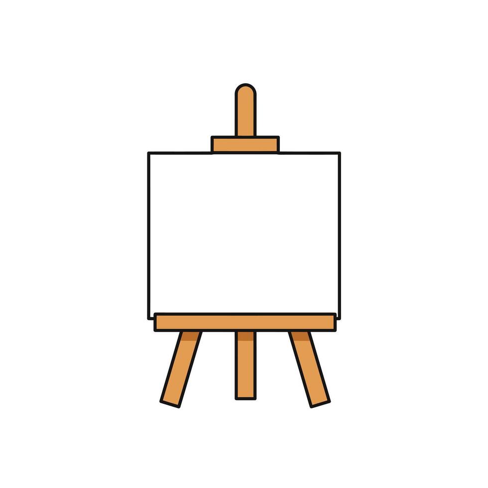 Wooden Tripod Easel with Blank Artboard vector
