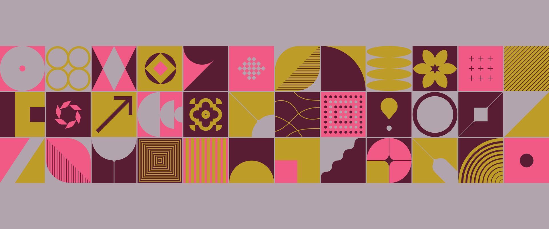 Abstract geometric banner with modernist elements vector