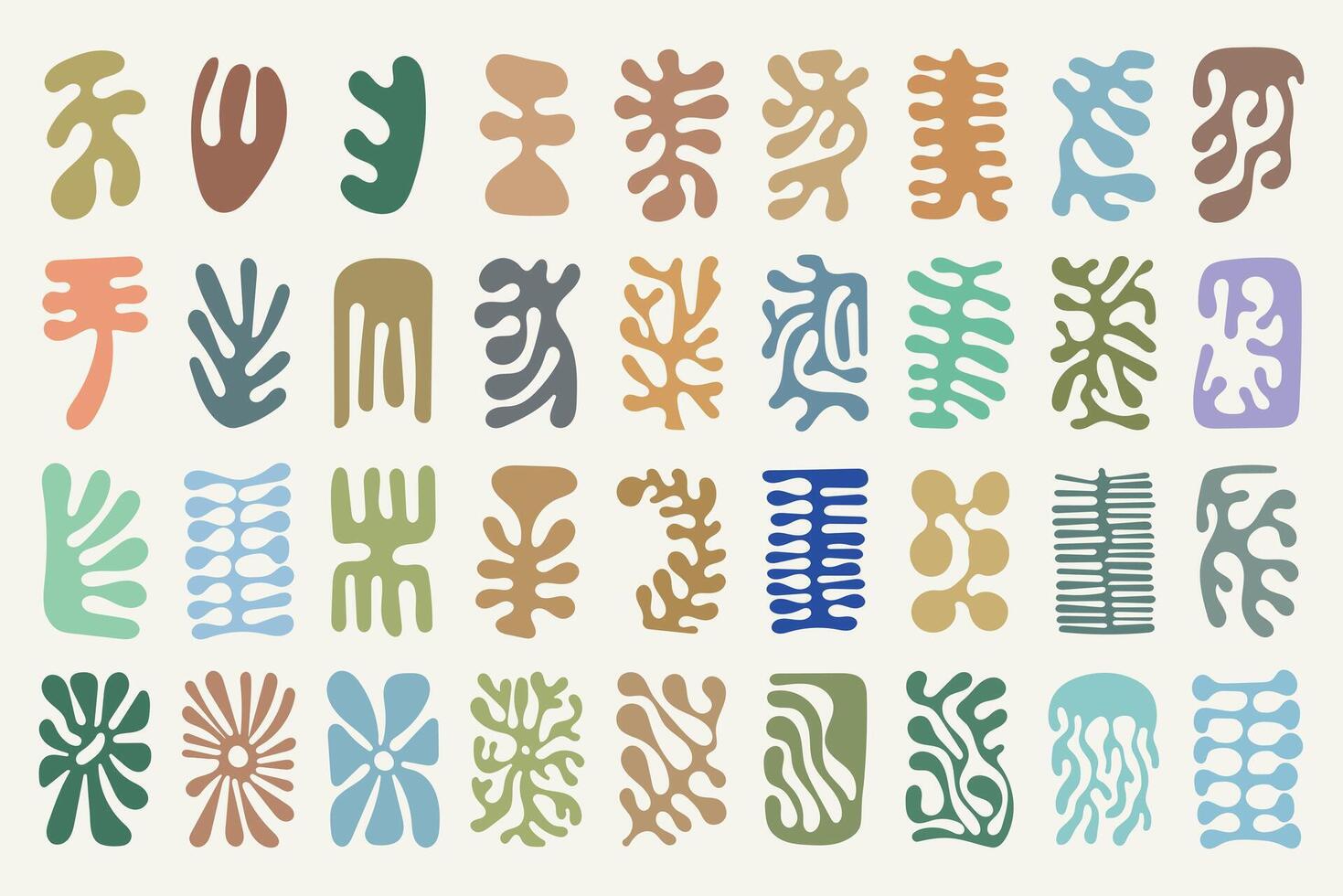 Collection of blobs and organic shapes vector