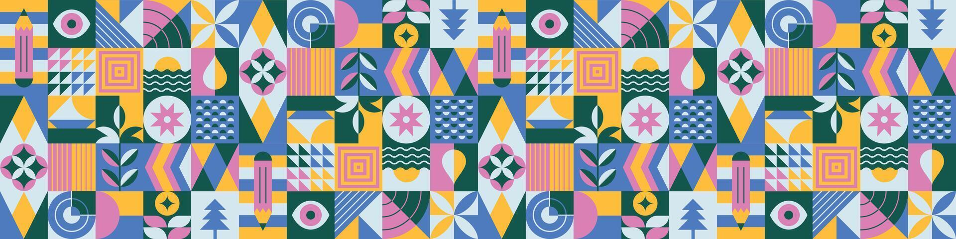 colorful geometric pattern design vector