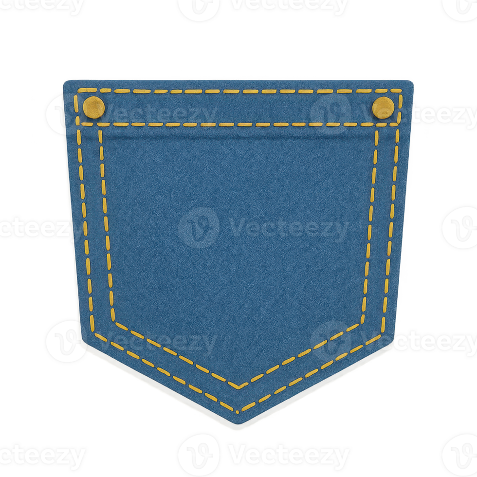 Simple Illustrated Cutout of a Denim Pocket Design for Use png